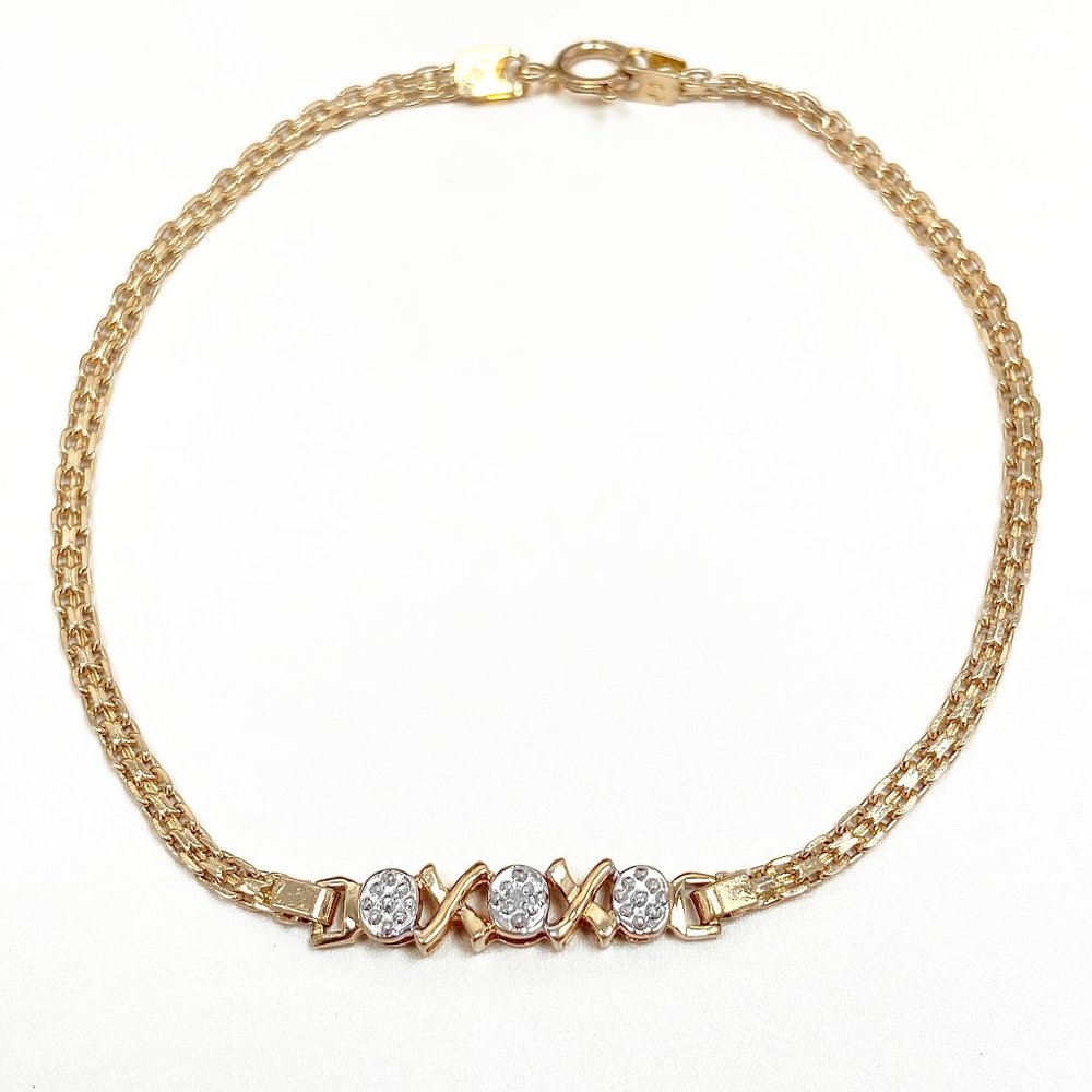 10k Solid Yellow Gold Genuine Diamond Bracelet (7 inch) (2.28 grams)